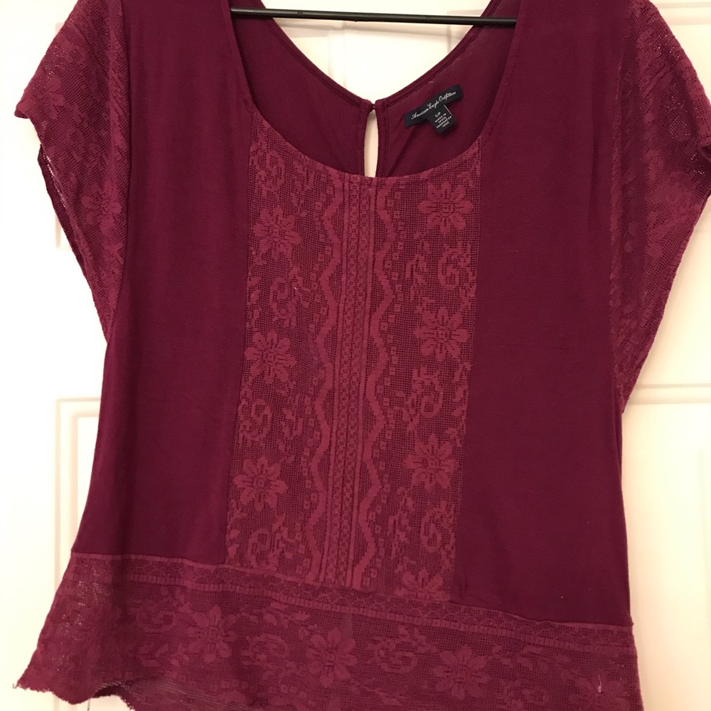American Eagle Dark Magenta Blouse